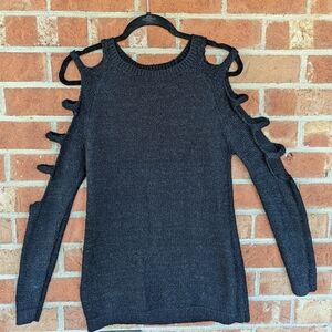 Banjara Women's Black Cutout Long-Sleeve Sweater - Medium